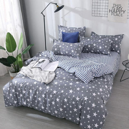 Modern Bedding Sets Moon Star Planet Girl Boy Kid Bed Cover Set Grey
