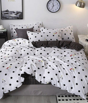 Modern Bedding Sets Pink Dot Heart Printing Bed Linens Cute Bedding Sets - Lusy Store