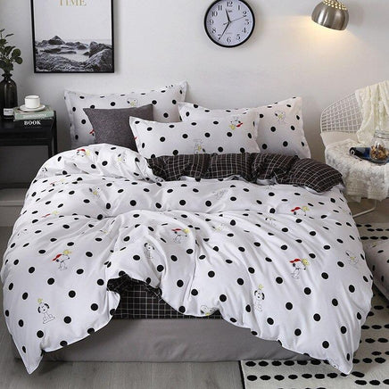 Modern Bedding Sets Pink Dot Heart Printing Bed Linens Cute Bedding Sets - Lusy Store