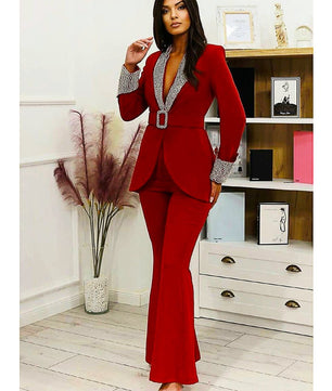 Mother Of The Bride Pant Suits Crystal Evening Party Women Tuxedos D388 - Lusy Store
