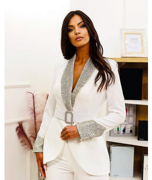 Mother Of The Bride Pant Suits Crystal Evening Party Women Tuxedos D388 - Lusy Store