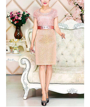 Mother Of The Bride Pant Suits Lace Dresses Knee Length D390 - Lusy Store