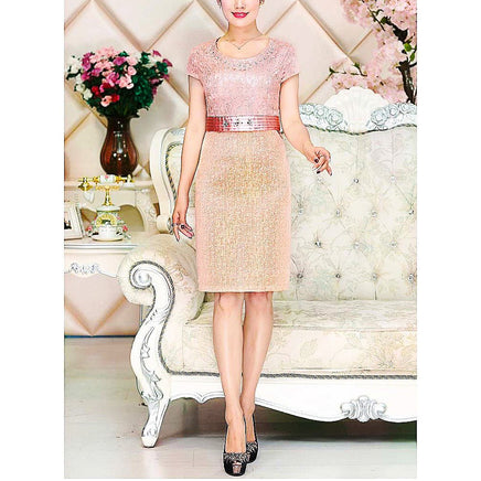 Mother Of The Bride Pant Suits Lace Dresses Knee Length D390 - Lusy Store