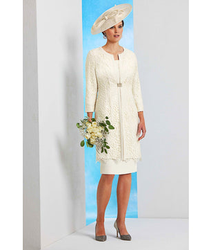 Mother Of The Bride Pant Suits Plus Size Sky Blue Ivory New Outfit Coat Silhouette Knee Length Lace Overlay D387 - Lusy Store