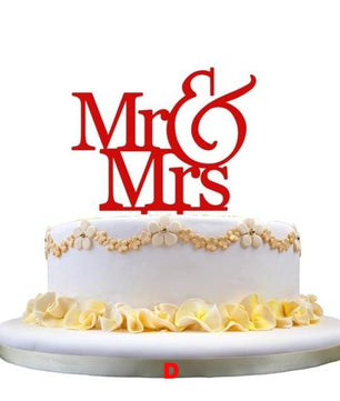Mr and Mrs Wedding Cake Topper Decoration letters Inserted Card - Lusy Store