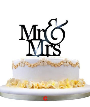 Mr and Mrs Wedding Cake Topper Decoration letters Inserted Card - Lusy Store