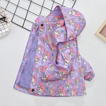 My Melody Sweater Cartoon Detachable Casual Top Cute Loose Windbreaker Anime Girl Gift Purple-plush
