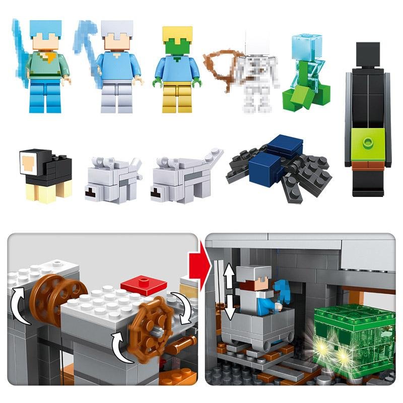 My World Mechanism Cave Building Blocks Compatible Lego Minecraft Aminal Alex - Lusy Store