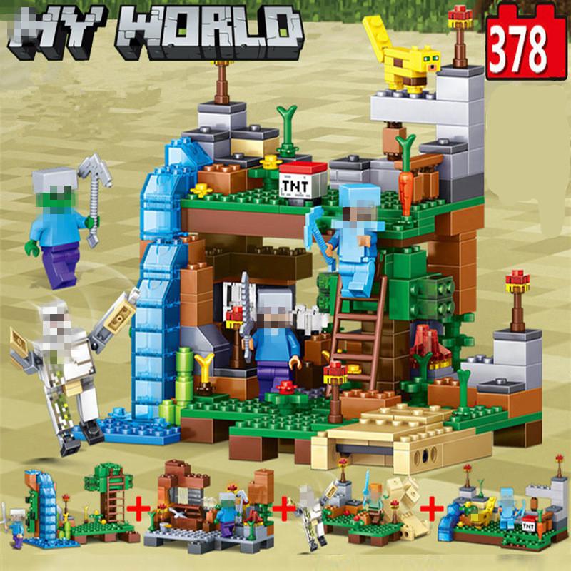 My World Minecraft Figures City Building Blocks 4 in 1 DIY Bricks Lego Educational Enlighten - Lusy Store