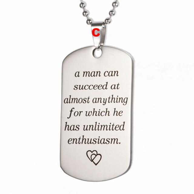 Necklace Military Fathers Day Family Love Stainless Steel - Lusy Store