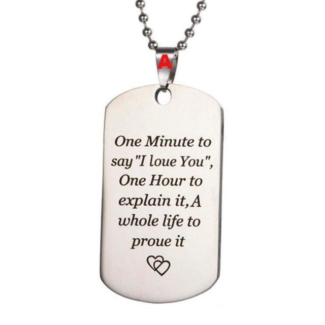 Necklace Military Fathers Day Family Love Stainless Steel - Lusy Store
