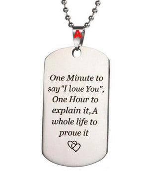 Necklace Military Fathers Day Family Love Stainless Steel - Lusy Store