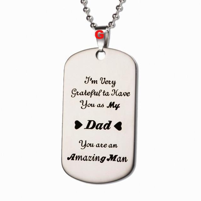 Necklace Military Fathers Day Family Love Stainless Steel - Lusy Store