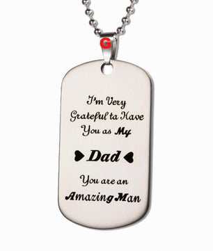Necklace Military Fathers Day Family Love Stainless Steel - Lusy Store