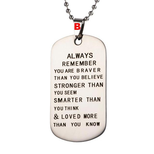 Necklace Military Fathers Day Family Love Stainless Steel - Lusy Store