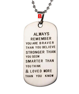 Necklace Military Fathers Day Family Love Stainless Steel - Lusy Store