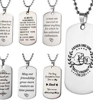 Necklace Military Fathers Day Family Love Stainless Steel - Lusy Store