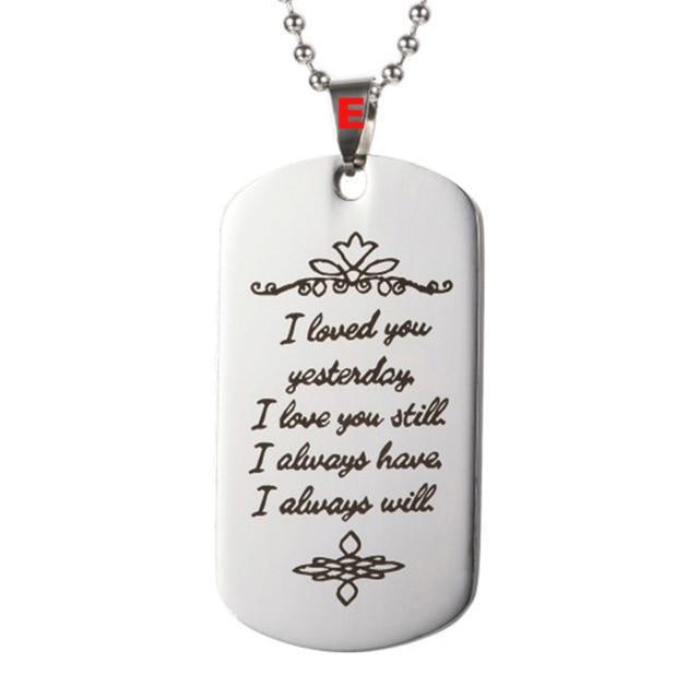 Necklace Military Fathers Day Family Love Stainless Steel - Lusy Store