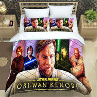 Obi Wan Kenobi Star Wars Bedding Colorful Duvet Covers Twin Full Queen King Bed Set LS22683 - Lusy Store