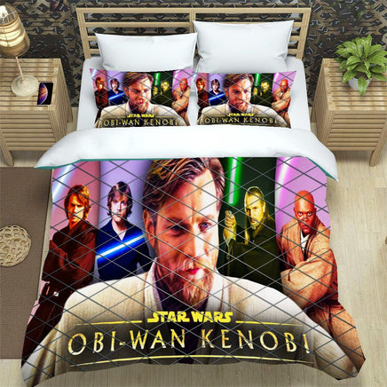 Obi Wan Kenobi Star Wars Bedding Colorful Duvet Covers Twin Full Queen King Bed Set LS22683 - Lusy Store