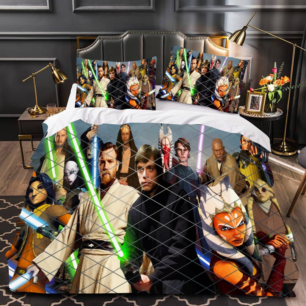 Obi Wan Kenobi Star Wars Bedding Colorful Duvet Covers Twin Full Queen King Bed Set LS22685 - Lusy Store