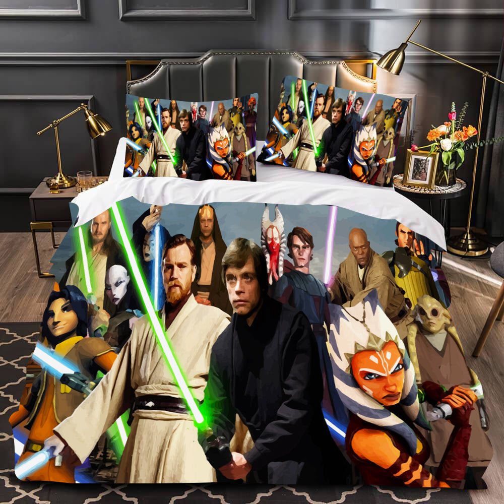 Obi Wan Kenobi Star Wars Bedding Colorful Duvet Covers Twin Full Queen King Bed Set LS22685 - Lusy Store