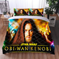 Obi Wan Kenobi Star Wars Bedding Gold Duvet Covers Twin Full Queen King Bed Set LS22680 - Lusy Store