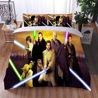 Obi Wan Kenobi Star Wars Bedding Gold Duvet Covers Twin Full Queen King Bed Set LS22681 - Lusy Store