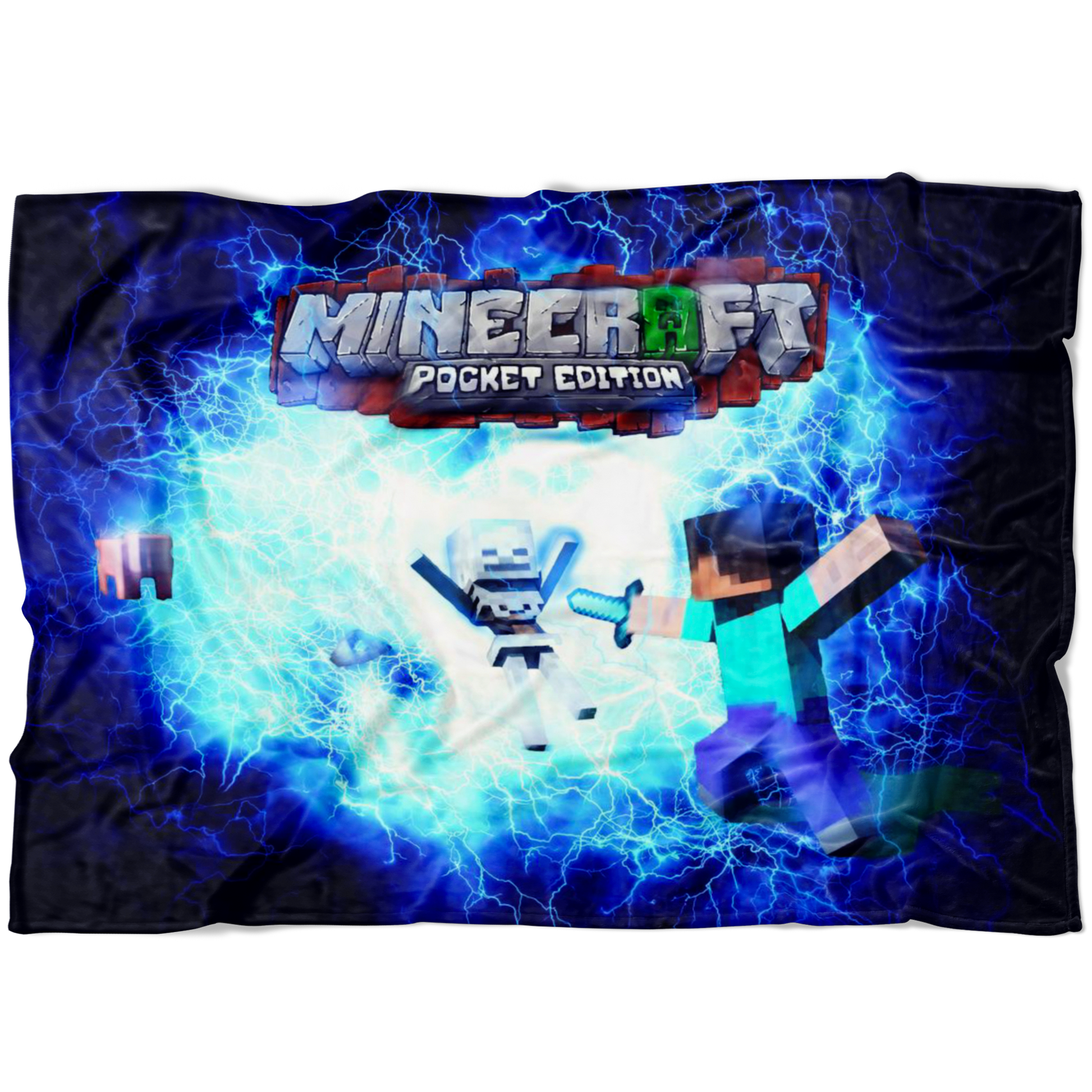 Minecraft Fleece Blanket Electric Blue Blanket Warm And Super Comfortable Best Gift For Kids - Lusy Store