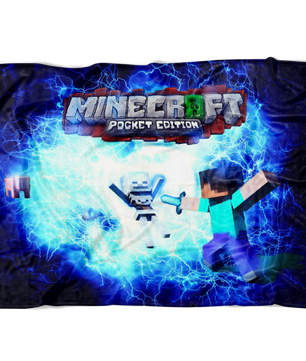 Minecraft Fleece Blanket Electric Blue Blanket Warm And Super Comfortable Best Gift For Kids - Lusy Store