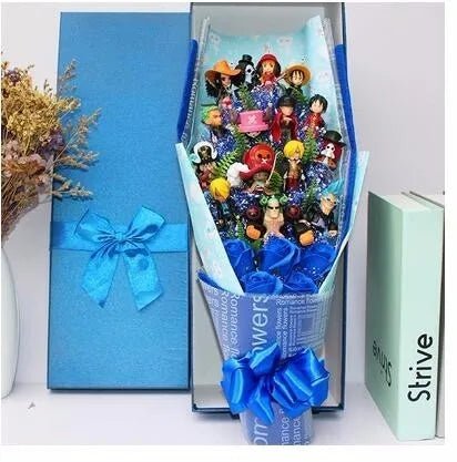 One Piece Bouquet Action Figure With Flower Bouquet Gift For Girl - Lusy Store LLC