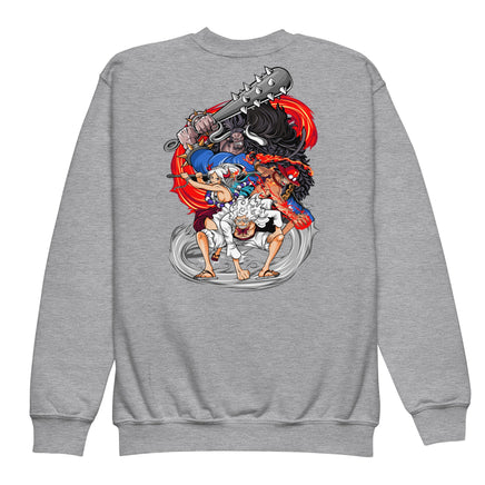 One Piece fashion hoodie kids premium cotton comfortable Sport Grey