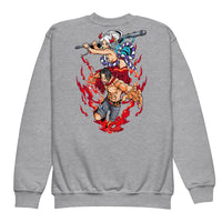 One Piece hoodie kids premium cotton natural hoodie streetwear cool tops Sport Grey