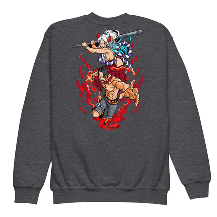 One Piece hoodie kids premium cotton natural hoodie streetwear cool tops Dark Heather