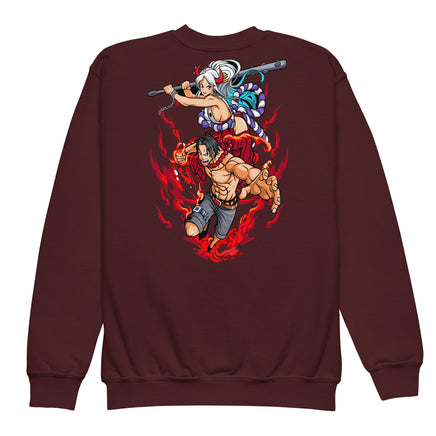 One Piece hoodie kids premium cotton natural hoodie streetwear cool tops Maroon