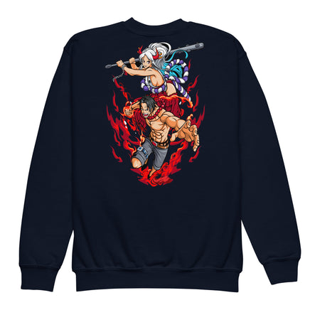 One Piece hoodie kids premium cotton natural hoodie streetwear cool tops Navy
