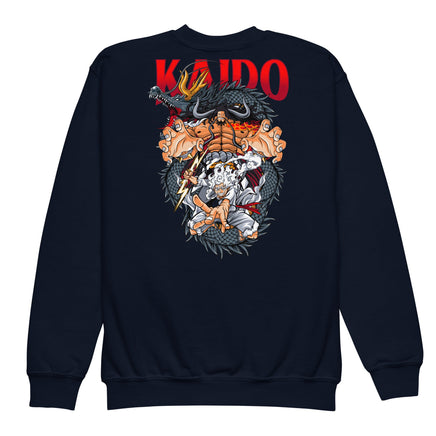 One Piece hoodie kids premium Kaido cotton comfortable Navy