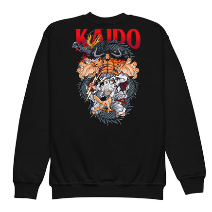 One Piece hoodie kids premium Kaido cotton comfortable Black