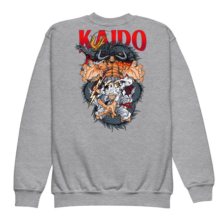 One Piece hoodie kids premium Kaido cotton comfortable Sport Grey