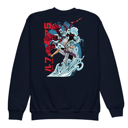 One Piece hoodie kids premium Luffy Gear cotton comfortable Navy