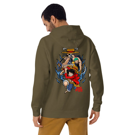 One Piece hoodie unisex premium anime funny cartoon streetwear cool tops Military Green