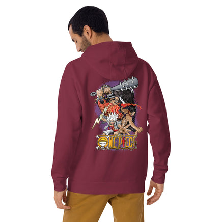 One Piece hoodie unisex premium cotton t-shirt streetwear cool tops Maroon
