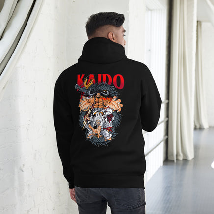One Piece hoodie unisex premium Kaido cotton comfortable Black