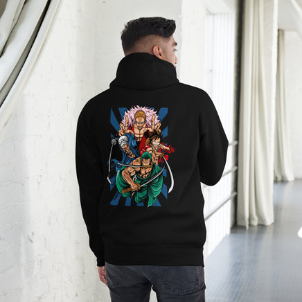 One Piece hoodie unisex premium Kaido cotton comfortable streetwear cool tops Black