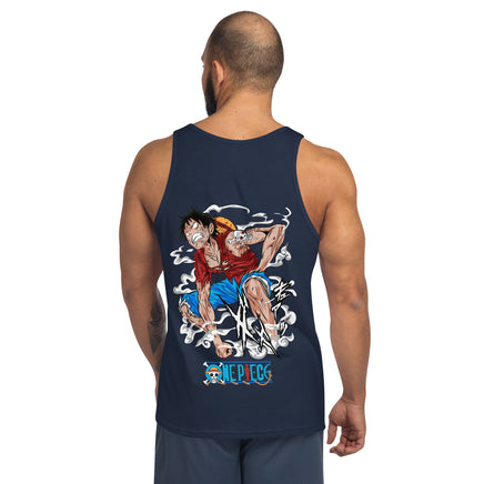 One Piece mens tank top cotton flattering for all Navy