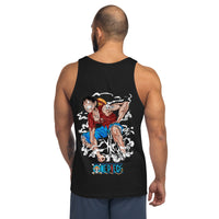 One Piece mens tank top cotton flattering for all Black