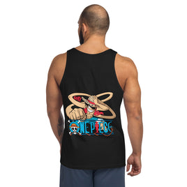 One Piece mens tank top cotton soft and lightweight Black