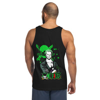 One Piece mens tank top cotton soft short sleeves round neck Black