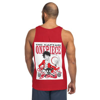 One Piece mens tank top cotton soft t-shirt Red