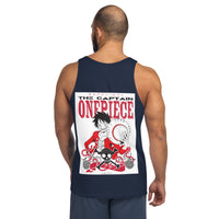 One Piece mens tank top cotton soft t-shirt Navy